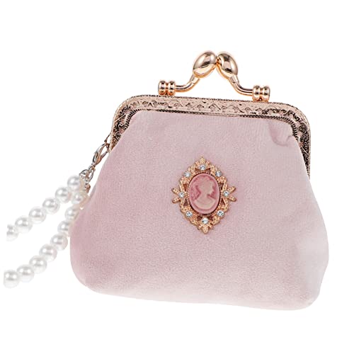 DEARMAMY Vintage Stil Geldbörse Damen ünzbeutel Tragbare Kleine Geldtasche Für ädchen Modischer Wechselgeldbeutel Zartem Kussverschluss von DEARMAMY