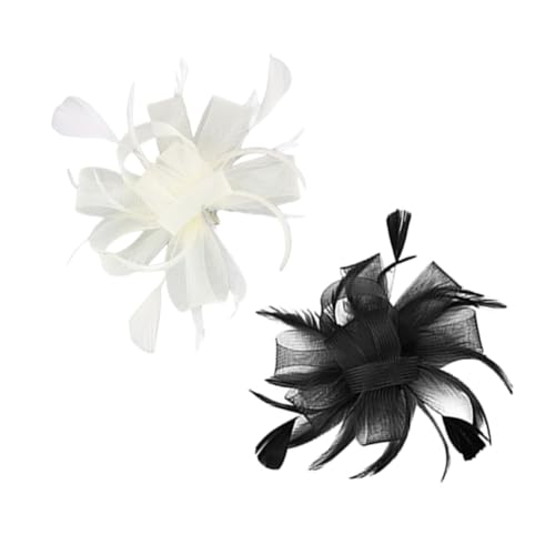 DEARMAMY Vintage Tea Party Haar 2 Stücke Frauen Fascinator Haar Clip Blume Stück Für Cocktail von DEARMAMY