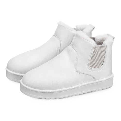 DEARMAMY Schneestiefel Für Damen Winterstiefel Damenstiefel Damen Winterschuhe Stiefeletten Warme Kurze Stiefel Fuzzy Boots Mädchen von DEARMAMY