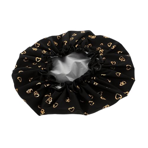 DEARMAMY Doppelschichtige Duschhaube Für Damen Wiederverwendbar Elastische Badetüte Zum Kochen Und Baden Extra Große Haarkappe Mit Zartem Musterdesign von DEARMAMY