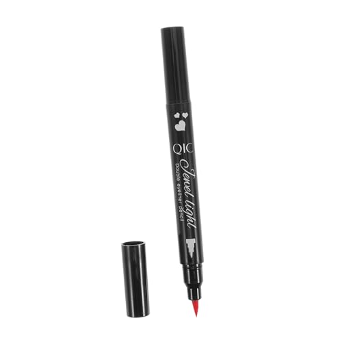 DEARMAMY Wasserfester Schnelltrocknender Flüssig Eyeliner Rot mit Doppelspitze und Stempel Wischfester Langlebiger Augen Make Up Stift für Präzise Cat Eye Effekte Pigmentiert von DEARMAMY