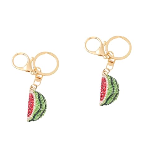 DEARMAMY Charms Frucht Wassermelonen-schlüsselanhänger 2 Stück Kristall-strass-schlüsselanhänger Glitzernde Früchte Glitzernder Süßer Schlüsselanhänger Anhänger Für Geldbörse Autoschlüssel Anhänger von DEARMAMY