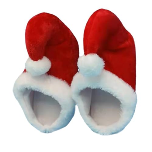 DEARMAMY Weiche Warme Weihnachts Hausschuhe Damen und Herren Kuschelige Plüschpantoffeln mit Rutschfester Sohle Einheitsgröße für Winter und Weihnachtsfeier Kostüme von DEARMAMY