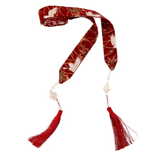 DEARMAMY Weiches Haarschleifen Band mit Quaste Chinesischer Stil Haarband Haarschmuck für Frauen Damen Haaraccessoire für Alltag Hochzeit Fotoshooting von DEARMAMY