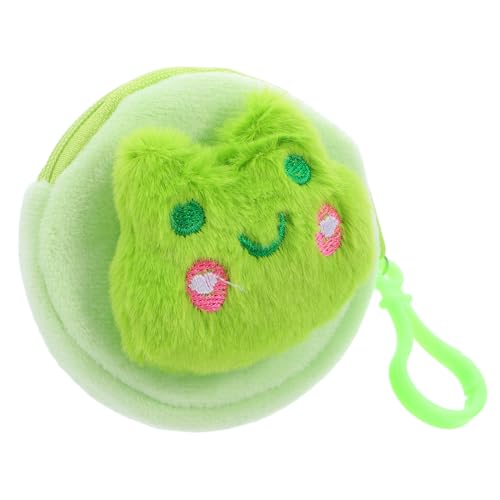 DEARMAMY Weiches Plüsch Kleingeldbörse Frosch Design Kompakte Münztasche Leicht Tragbar Multifunktionale Aufbewahrung für Schlüssel Ohrhörer Alltag von DEARMAMY