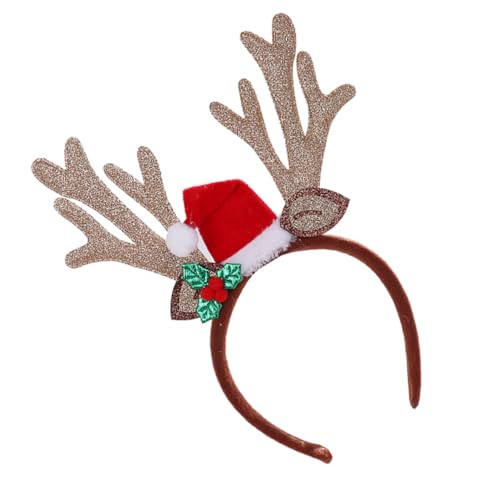 DEARMAMY Weihnachtliches Haarband mit Rentiergeweih Lovable Antlers Haarreif für Erwachsene für Feiertage Partys und Tägliches Tragen von DEARMAMY