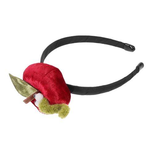 DEARMAMY Weihnachtliches Stirnband mit Realistischem Apfel Weichem Samt Leichtem Design für Damen und Mädchen Festlicher Haarschmuck für Weihnachtsfeiern und Alltag von DEARMAMY