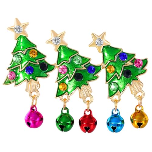 DEARMAMY Weihnachtsbaum-Brosche Weihnachtsglockenbrosche baumelnde weihnachtsbroschen cute pins weihnachtsbaum anhänger weihnachtsdeko Pin-Abzeichen Bruststift für Frauen Legierung (Eisen) von DEARMAMY