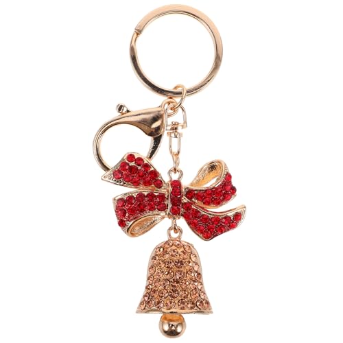 DEARMAMY Schlüsselanhänger mit Weihnachtsglocke und Strasssteinen Rote Schleife für Handtaschen Geldbörsenanhänger DEARMAMY Schlüsselanhänger mit Weihnachtsglocke und Strasssteinen Rote Schleife für Handtaschen Geldbörsenanhänger von DEARMAMY