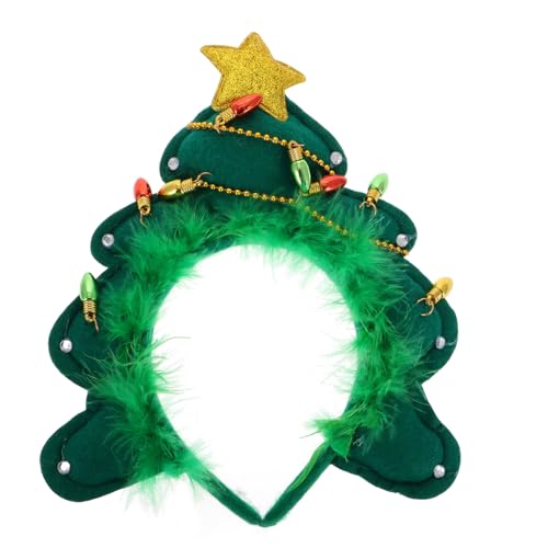 DEARMAMY Weihnachtsfeier Weihnachtlicher Haarreif Baumform Mit Glöckchen Festlicher Xmas Haarband Kopfschmuck Für Party Weihnachten Und Winterfeiern Für Damen Und Ädchen Weihnachtsaccessoires von DEARMAMY