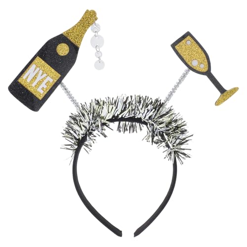 DEARMAMY Weinflaschen-stirnband Mütze Stirnband Großes Vogel-stirnband Headwrap-stirnband Abschlusskappe Silvester Stirnband Disco-kugel-kuchenaufsatz Haarbänder Für Heiligabend Acryl von DEARMAMY