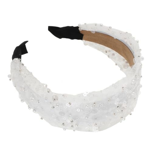 DEARMAMY Koreanisches Stirnband Für Glitzerndes Weißes Haarband Mit Knotendesign Für Looks Für Hochzeiten Feiern Und Alltag DEARMAMY Koreanisches Stirnband Für Glitzerndes Weißes Haarband Mit Knotendesign Für Looks Für Hochzeiten Feiern Und Alltag von DEARMAMY