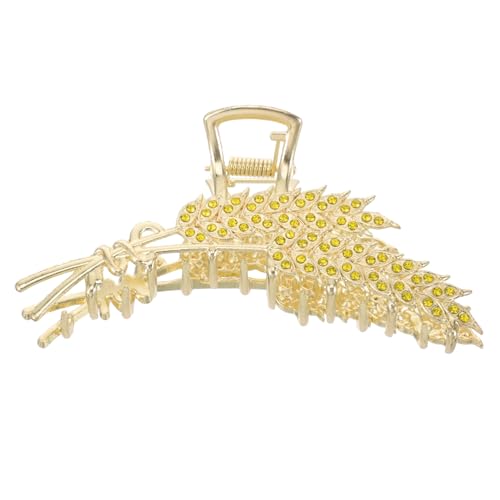 DEARMAMY Weizenhaarnadel Klauenklammern Festsetzung lange Haare Haar -Klammern Haarspangen für Frauen mit dünnem Haar Kieferklammern für Haare Legierung Golden von DEARMAMY