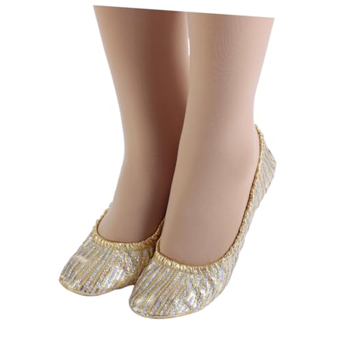 DEARMAMY Yoga Schuhe Damen Leicht Rutsch Tanzschlappen mit Elastischem Band Atmungsaktiv für Yoga Ballett von DEARMAMY