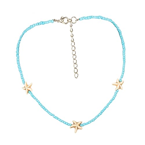 DEARMAMY Zhuhai-stern-halskette Strandketten Für Perlen Choker Halskette Für Halskette Trendige Halskette Böhmische Halskette Strand Halskette Harz Sky-blue von DEARMAMY