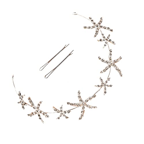DEARMAMY Zierliches Flexibles Haarband mit Strass Brautschmuck für Hochzeiten Haarschmuck Accessoire für Damen für Besondere Anlässe und von DEARMAMY