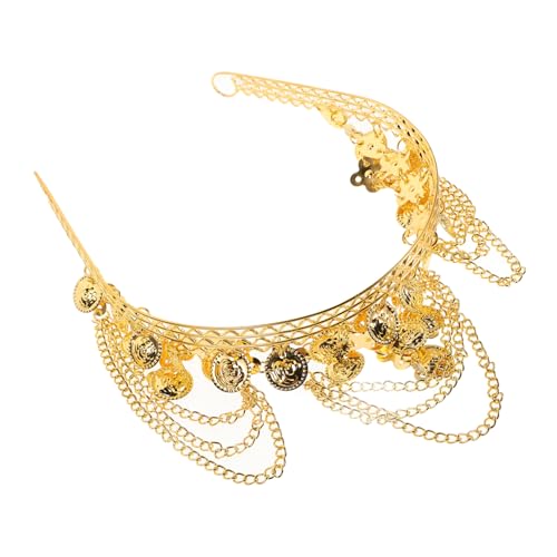 DEARMAMY Haarkettenschmuck Für Frauen Mit Quaste Tanzstirnband Aus Legierung Boho-münzkopfkette Zigeunerschmuck Haarschmuck Mit Kette Und Münzen Für Kopfbedeckungen Und Tanzauftritte von DEARMAMY