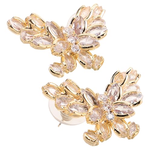 DEARMAMY Zircon Butterfly Ohrringe für Frauen Funkelnde Ohrstecker im Luxusdesign Zeitloses Accessoire mit Zarten Schmetterlingsmotiven für Besondere Anlässe und Alltag von DEARMAMY