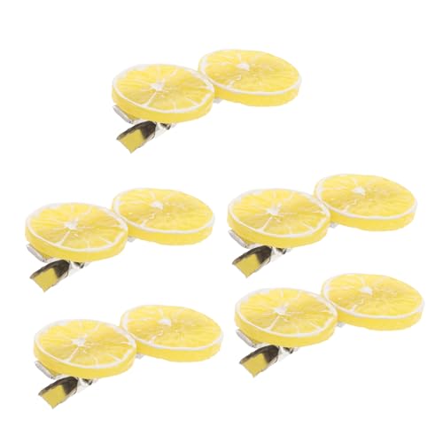DEARMAMY Zitronen Haarspangen 5 Stück Bunte Obst Haarspangen Für Frauen Und Mädchen Sommer Haarschmuck in Zitronenscheibenform Bequeme Und Stylische Haarklammern Für Jeden Anlass Für von DEARMAMY