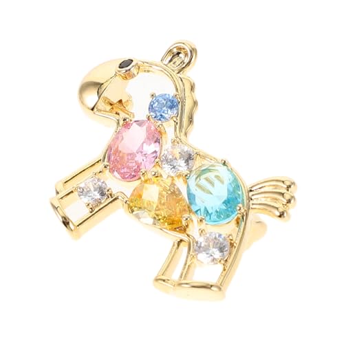 DEARMAMY farbige Kristallbrosche Tierbrosche aus Metall Pferdenadel Anstecknadel mit Pferd -Revers -Stift glückliche Brosche Mantelbrosche Kristallpferdstift Schal Brosche Kupfer von DEARMAMY