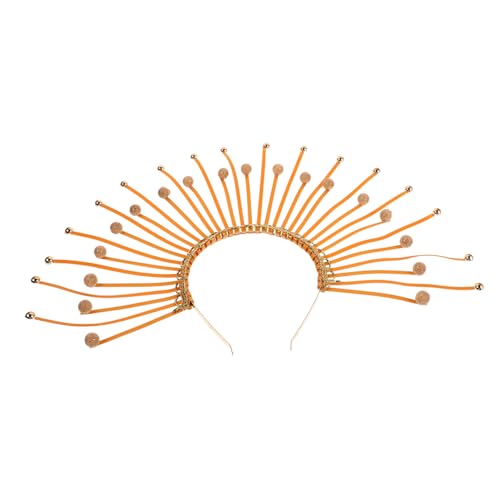 DEARMAMY Goldene Sonnenstrahlen-krone Stirnband Mit Stacheln Für Frauen Hochzeit Party Kostüm Kopfbedeckung Sonnenstrahlen-kopfschmuck Der Göttin von DEARMAMY