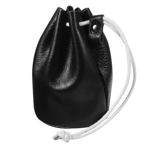 DEARMAMY Mini-geldbörse Für Damen Tasche Lippenstift Tragbar Schwarz Geldbörse Für Mädchen Kordelzug-Design von DEARMAMY