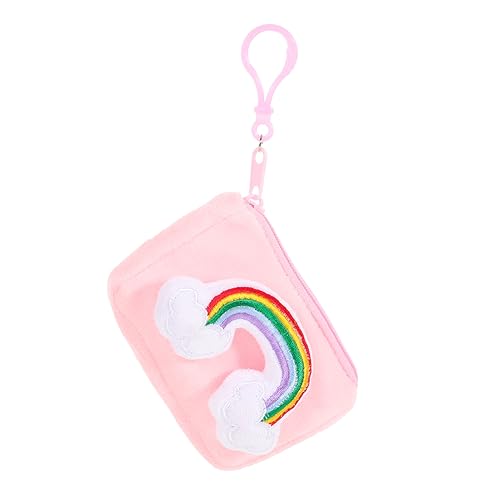 DEARMAMY Regenbogen Geldbörse Münzgeldbörse Schlüsselanhänger Wechselgeldbörse Anhänger Plüsch Münzbeutel Schlüsselanhänger Tasche Für Mädchen von DEARMAMY