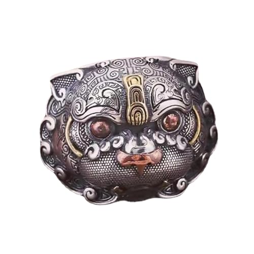 DEARMAMY Ring Mann Herren Schmuck Vintage Pi Yao Ring Glücksring Für Wohlstand Gesundheit Handgefertigter Ethno Ring Für Damen Herren Einzigartiger Schmuck von DEARMAMY