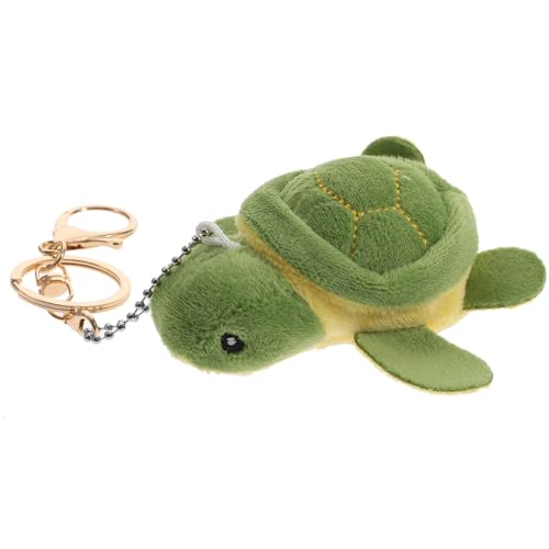DEARMAMY üsch Schlüsselanhänger Kleine Schildkröte Kuscheltier Schlüsselring Für Taschen Rucksäcke Und Autoschlüssel Mit Goldenem Metallring von DEARMAMY