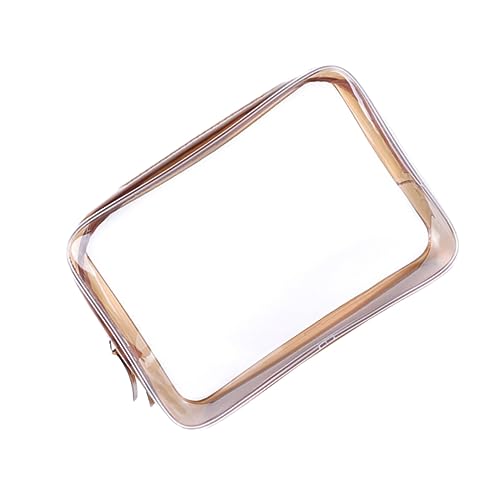 DEARMAMY wasserdichte Kosmetiktasche Kleine Kosmetiktasche Für Unterwegs Transparenter Kulturbeutel wasserdichte Tasche Klare Make-up-Tasche Mit Aufnäher Groß Coffee von DEARMAMY