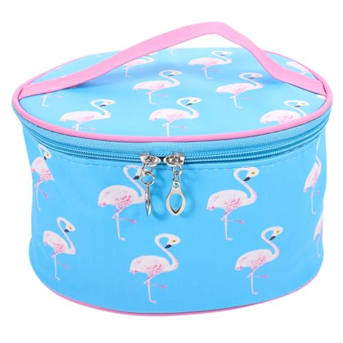 DEARMAMY wasserdichte Langlebige Pu-Kosmetiktasche Stilvoller Flamingo-Design Vielseitiger Make-up-Organizer Für Reise Und Alltag Mit Reißverschluss Und Separatem Fach Für Bürsten von DEARMAMY