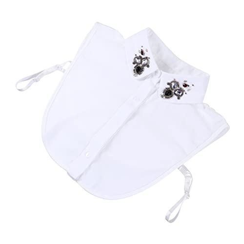 Falscher Kragen Blumenmädchen Kleid Modischer Halbkragen Falscher Blusenkragen Abnehmbarer Blusenkragen Falsches Für Schlichtes Blusendekor Weiß Chiffon DEARMAMY von DEARMAMY