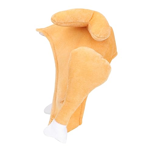 Hähnchensc Henkel Kappe Dekorativer Truthahnhut Truthahn-design-hut Halloween-truthahnkappe Party Cosplay Truthahnhut Interessanter Hut Kostüm Hüte Partyhut Plüschmütze Light Brown DEARMAMY von DEARMAMY