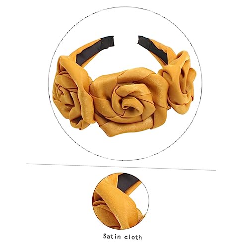 DEARMAMY Blumen-haarband Für Damen Schleife Haarbänder Stirnband Für Partys Modisches Stirnband Für Den Alltag Gelb von DEARMAMY