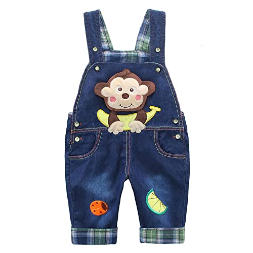 DEBAIJIA Baby Jungen Mädchen Denim Latzhose Kleinkind Hosenträger Jeans Overall AFFE mit Banane Herstellergr.73 - Deutsche Gr.68/74 DEBAIJIA Baby Jungen Mädchen Denim Latzhose Kleinkind Hosenträger Jeans Overall AFFE mit Banane Herstellergr.73 - Deutsche Gr.68/74 von DEBAIJIA