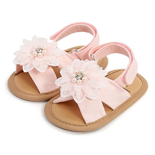 DEBAIJIA Baby Jungen Mädchen Sandalen Premium Weiche Säugling Kleinkind Outdoor Erste Walker Sommer Schuh A-Rosa（Etikettengröße-18） von DEBAIJIA