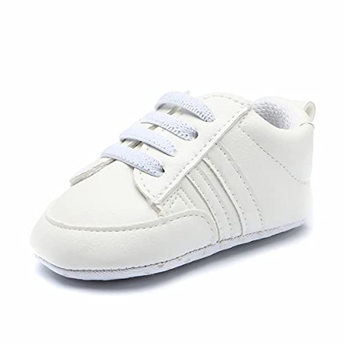 DEBAIJIA Baby Lauflernschuhe 0-18M Kinder Kleinkindschuhe Jungen Kinderschuhe Mädchen Turnschuhe rutschfeste Leichtes Atmungsaktives 20 EU Weiß (Etikettengröße 3) von DEBAIJIA