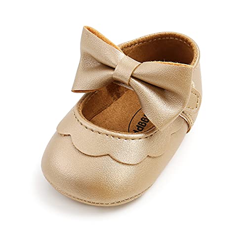 DEBAIJIA Baby Lauflernschuhe 0-18M Kleinkindschuhe Kinder Jungen Kinderschuhe Leichtes Atmungsaktives Mädchen Turnschuhe rutschfeste 18 EU Gold (Etikettengröße 6-12) von DEBAIJIA