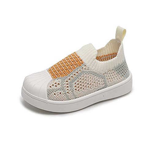 DEBAIJIA Baby Lauflernschuhe 2-6T Kinder Kleinkindschuhe Atmungsaktives Jungen Leichtes Mädchen Turnschuhe Kinderschuhe rutschfeste 25 EU Beige von DEBAIJIA