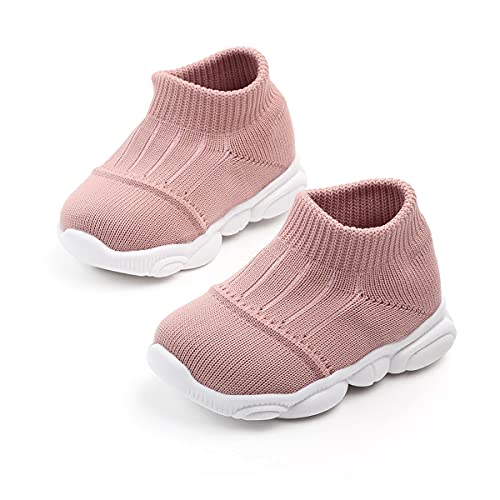 DEBAIJIA Baby Lauflernschuhe 3-18M Kleinkindschuhe Kinder Jungen Turnschuhe Mädchen Kinderschuhe Leichtes Atmungsaktives rutschfeste 19 EU Rosa von DEBAIJIA