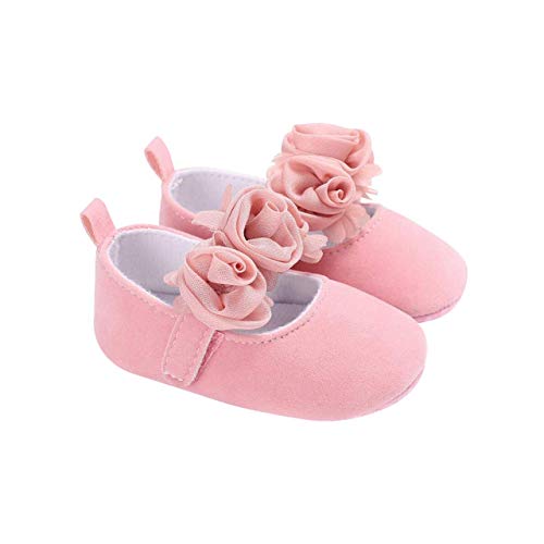 DEBAIJIA Baby Mädchen Prinzessin Schuhe Kleinkind Schöne Frühling Blume Weiche Sohle rutschfeste Baumwolle ROSA ,(3) von DEBAIJIA