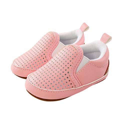 DEBAIJIA Babyschuhe Kleinkind Lauflernschuhe 0-6M Kinder Schuhe Jungen Turnschuhe Mädchen Leichtes Weiche Sohle 17 EU Pink (0-6) von DEBAIJIA