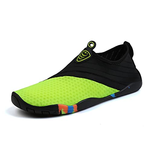 DEBAIJIA Damen Aquaschuhe Unisex Watschuhe Schnell Trocken Herren Strandschuhe Schwimmschuhe Wasserschuhe Badeschuhe Surfschuhe 38 EU Hellgrün von DEBAIJIA