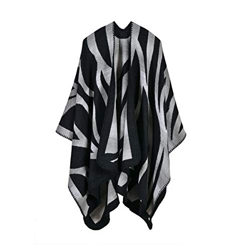 DEBAIJIA Damen Poncho Schal Winter Frauen Schultertuch Kaschmir Decke Umhängetuch Dicke Cape Cardigan Coat Retro Warm Weich von DEBAIJIA