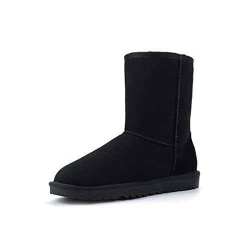 DEBAIJIA Damen Schneestiefel Winterstiefel Warm Gefütterte Stiefel Weiche Winterschuhe Rutschfest Thermostiefel 35 EU Schwarz (Etikettengröße:35) von DEBAIJIA