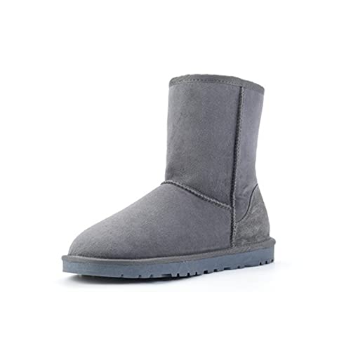 DEBAIJIA Damen Schneestiefel Winterstiefel Warm Gefütterte Stiefel Weiche Winterschuhe Rutschfest Thermostiefel 38 EU Grau (Etikettengröße:38) von DEBAIJIA