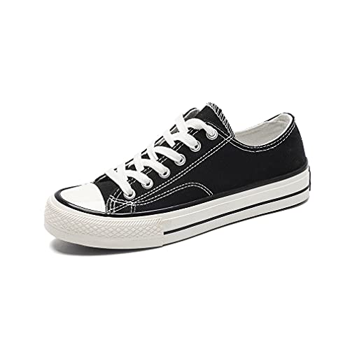 DEBAIJIA Damen Segeltuchschuhe Sneaker Laufschuhe Turnschuhe Sportschuhe rutschfeste Straßenlaufschuhe Freizeitschuhe Klassisch EU 38 A-Schwarz von DEBAIJIA