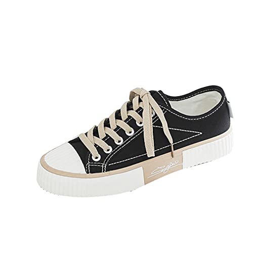 DEBAIJIA Damen Segeltuchschuhe Sneaker Laufschuhe Turnschuhe Sportschuhe rutschfeste Straßenlaufschuhe Freizeitschuhe Klassisch EU 33 B-Schwarz von DEBAIJIA