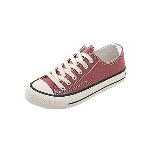 DEBAIJIA Damen Segeltuchschuhe Sneaker Laufschuhe Turnschuhe Sportschuhe rutschfeste Straßenlaufschuhe Freizeitschuhe Klassisch EU 35 A-Dunkel Rosa von DEBAIJIA