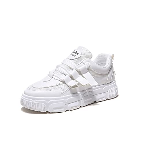 DEBAIJIA Damen Sneaker Weiße Turnschuhe rutschfeste Laufschuhe Sportschuhe Freizeitschuhe Klassisch Straßenlaufschuhe Walkingschuhe EU 38 B-Weiß von DEBAIJIA